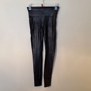SPANX Faux Leather High-Waist Leggings in Black